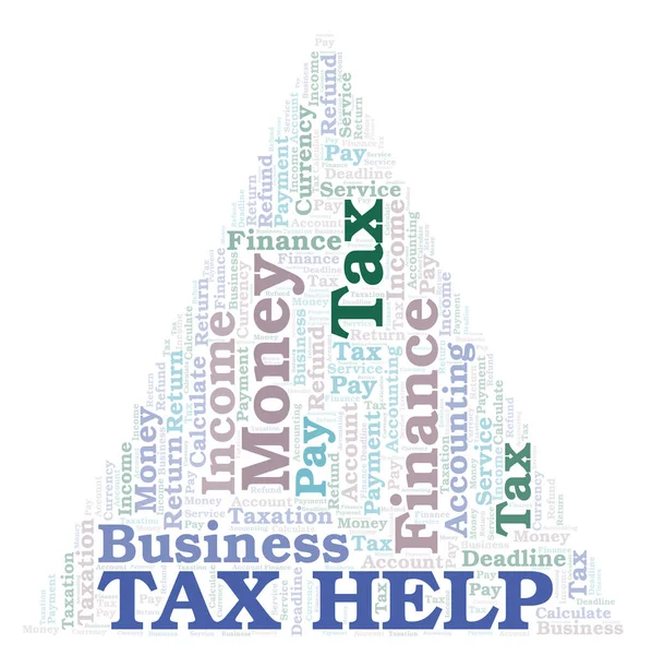 Tax Aide Nuage Mots Wordcloud Fait Avec Texte Seulement — Photo