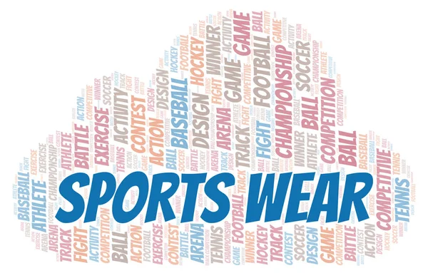 Sports Wear Nuvem Palavras Wordcloud Feito Apenas Com Texto — Fotografia de Stock