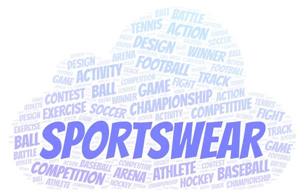 Σύννεφο Λέξεων Sportswear Wordcloud Γίνεται Κείμενο Μόνο — Φωτογραφία Αρχείου