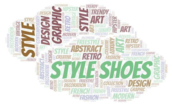 Style Shoes Word Cloud White Background — Stock Photo, Image