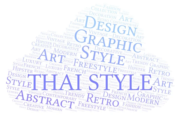 Thai Style Word Cloud White Background — Stock Photo, Image