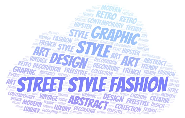 Streetstyle Fashion Word Cloud Witte Achtergrond — Stockfoto