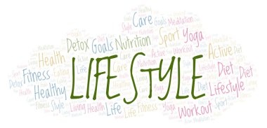 Yaşam tarzı kelime bulutu.