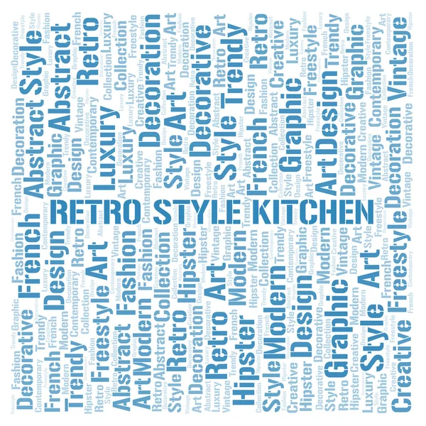 Retro Style Kitchen Word Cloud White Background — Stock Photo, Image