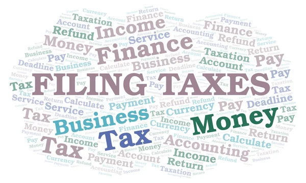 Filing Taxes word cloud. — Stock Photo, Image