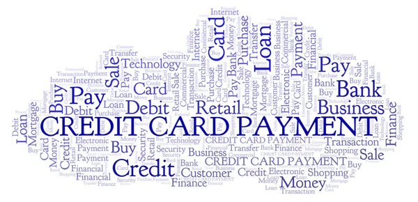 クレジット カード決済の単語の雲. — ストック写真