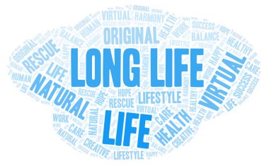 Uzun yaşam kelime bulutu.
