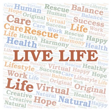 Canlı hayat kelime bulutu.