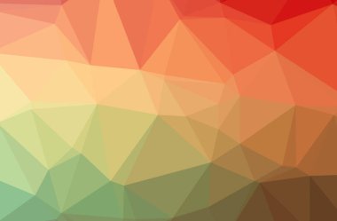 İllüstrasyon soyut yeşil, turuncu, pembe, kırmızı yatay düşük Poli arka plan. Güzel çokgen tasarım deseni. 