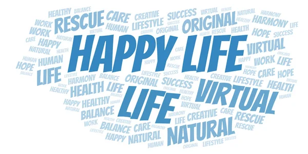 Happy Life nuvem de palavras . — Fotografia de Stock