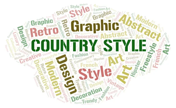 Country Style Word Cloud White Background — Stock Photo, Image