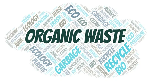 Organiczne odpady słowo cloud. — Zdjęcie stockowe