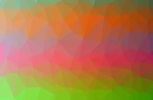 Abbildung eines abstrakten grünen, orangen horizontalen Low-Poly-Hintergrundes. schönes Polygon-Muster. — Stockfoto