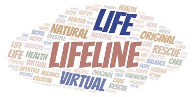 Yaşam çizgisi kelime bulutu.