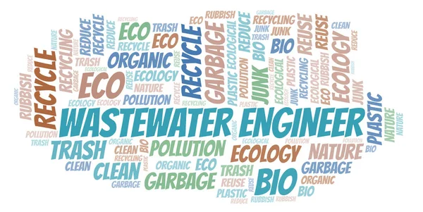 Wastewater Engenheiro nuvem palavra . — Fotografia de Stock