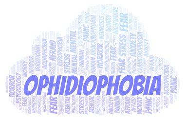 Ophidiophobia kelime bulutu.