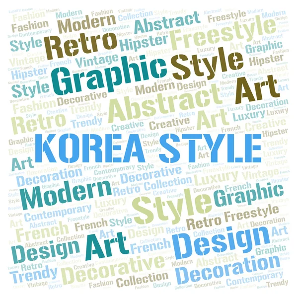 Korea Stile Parola Nube Sfondo Bianco — Foto Stock