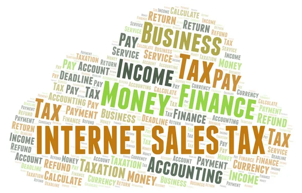 Vente par Internet Taxe nuage mot . — Photo