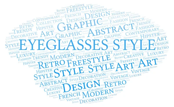 Eyeglasses Style Word Cloud White Background — Stock Photo, Image