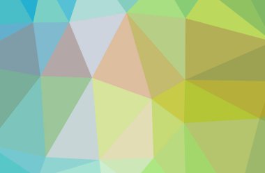 İllüstrasyon soyut mavi, yeşil, sarı yatay düşük Poli arka plan. Güzel çokgen tasarım deseni. 