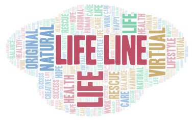Hayat çizgi kelime bulutu.