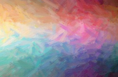 Mavi ve kırmızı Tüylü Fırça Yağlı Boyası arkaplanının soyut çizimi