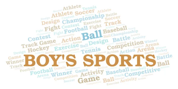 Pojkens sport word cloud. — Stockfoto