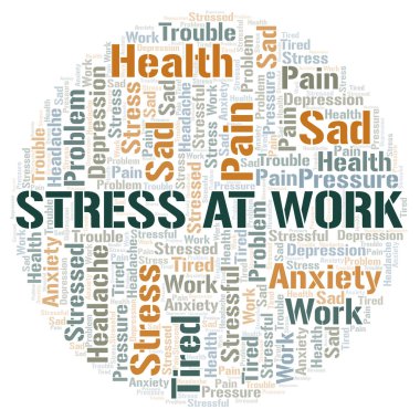Stres At Work kelime bulutu.