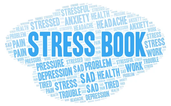 Livro de Stress nuvem de palavras . — Vetor de Stock