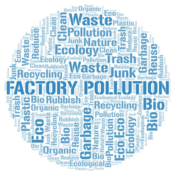 Factory föroreningar word cloud. — Stock vektor