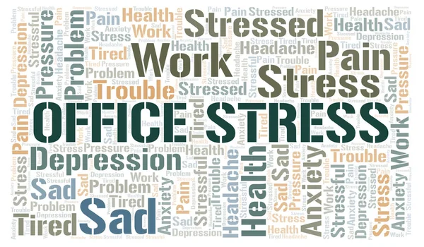 Office Stress nuvem de palavras . — Vetor de Stock