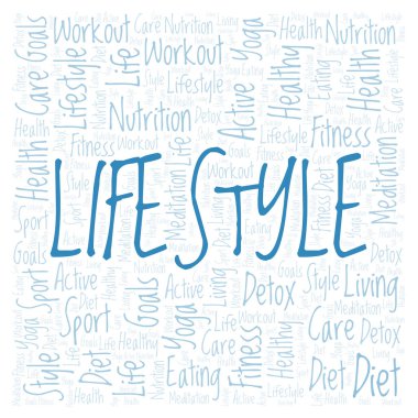 Yaşam tarzı kelime bulutu.