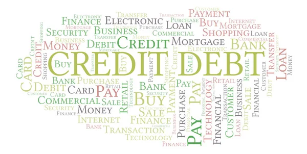 Kreditschulden-Wortwolke. — Stockfoto