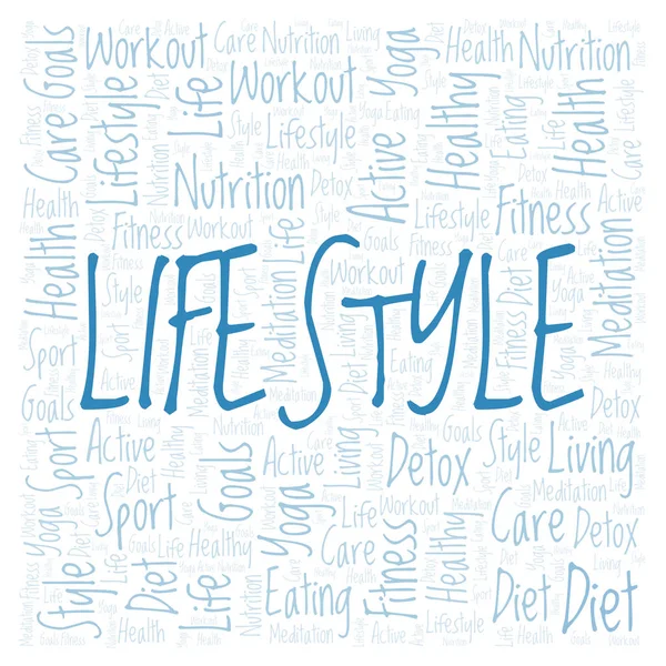 Lifestyle-Wortwolke. — Stockfoto