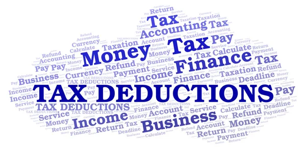 Tax Deductions word cloud. — Stock Photo, Image