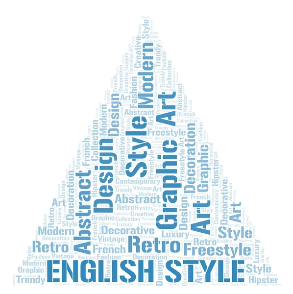 English Style Word Cloud White Background — стоковое фото