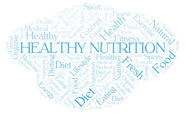 Healthy Nutrition Word Cloud Wordcloud Made Text Only — Stock Photo, Image