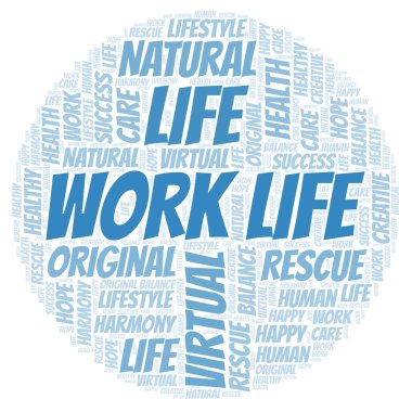 Hayat kelime bulut iş. Yalnızca metin ile yapılan Wordcloud.