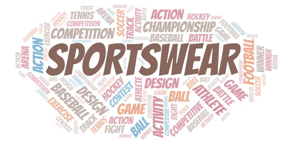 Awan Kata Olahraga Wordcloud Yang Dibuat Dengan Teks Saja — Stok Foto