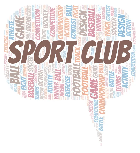 Sportovní Klub Slovo Mrak Wordcloud Pouze Text — Stock fotografie