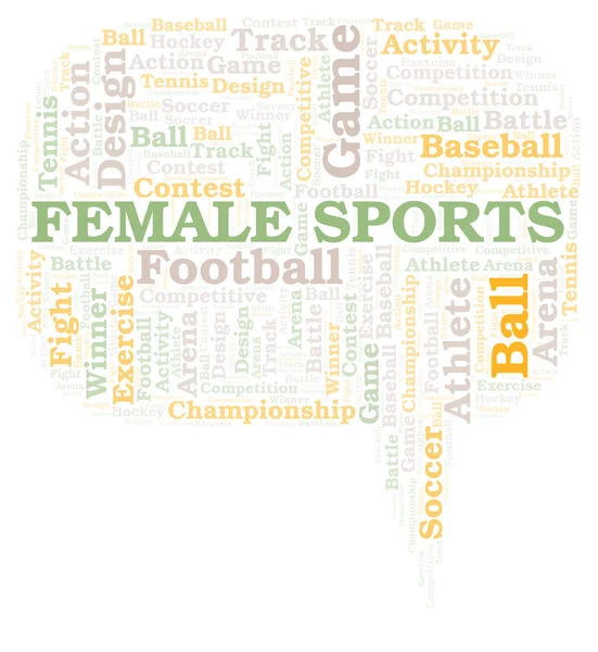 Mujer Deporte Palabra Nube Wordcloud Hecho Solo Con Texto — Foto de Stock