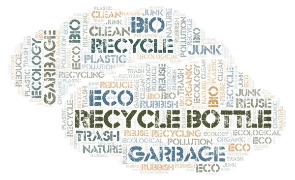 Recycle Bottle word cloud. Wordcloud made with text only.