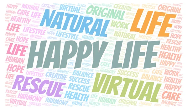 Happy Life word cloud. Wordcloud made with text only.