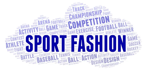 Awan Kata Sport Fashion Wordcloud Yang Dibuat Dengan Teks Saja — Stok Foto