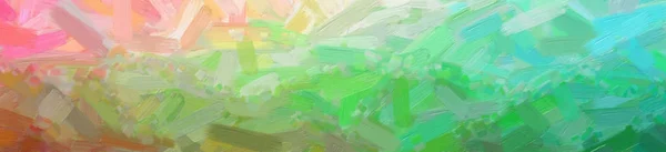 Abstrakcyjna Ilustracja Zielonej Farby Olejnej Dużym Tłem Pędzla — Zdjęcie stockowe