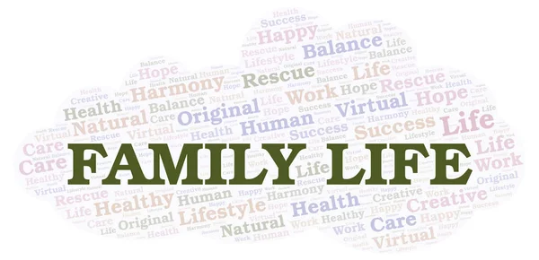 Family Life Word Cloud Wordcloud Made Text Only — Stock Photo, Image