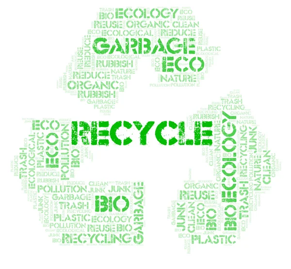 Recyceln Wortwolke Wordcloud Nur Mit Text Erstellt — Stockfoto