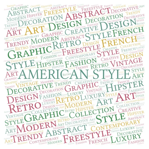 American Style Word Cloud White Background — Stock Photo, Image