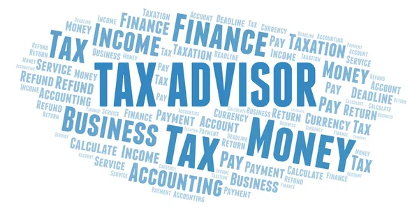 Asesora Fiscal Word Cloud Wordcloud Hecho Solo Con Texto — Foto de Stock