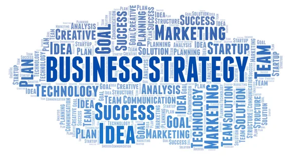 Business Strategy Nuvem Palavras Wordcloud Feito Apenas Com Texto — Fotografia de Stock